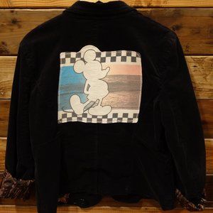 Mickey Mouse One-of-a-Kind Calvin Klein Custom Black Corduroy Jacket- XL